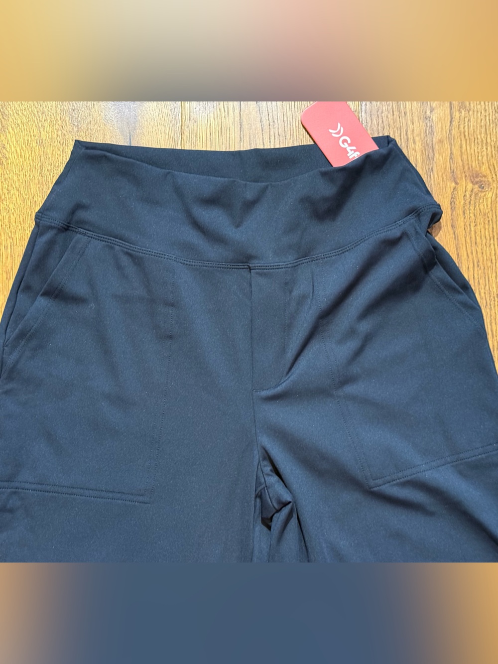 G4Free Black Yoga Pants Womens Size 8 short 27” Stretch Work Athleisure NWT